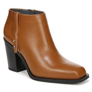 Franco Sarto Vivica Ankle Booties Size 7 Tan Square Toe Block Heel NEW $169